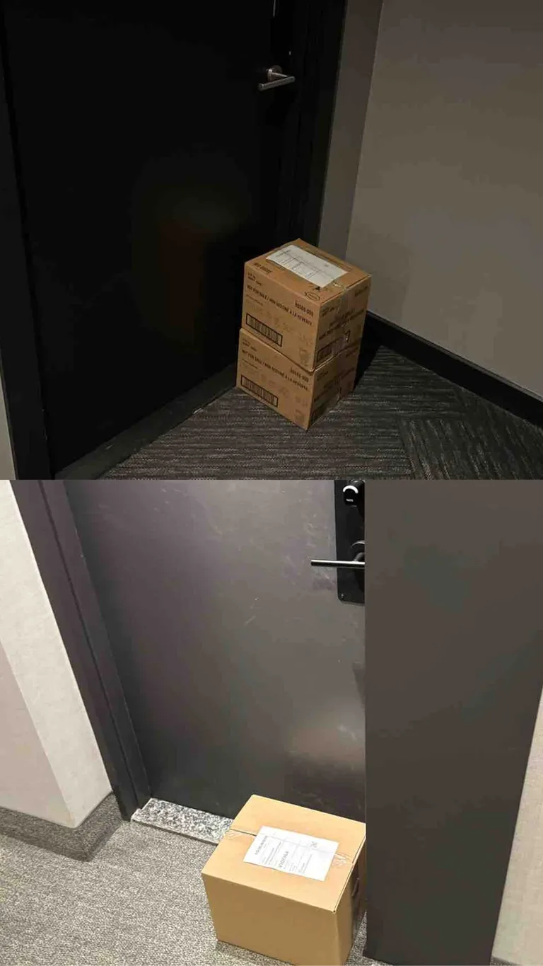Vocado boxes left at a customer's door